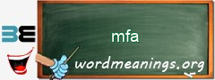 WordMeaning blackboard for mfa